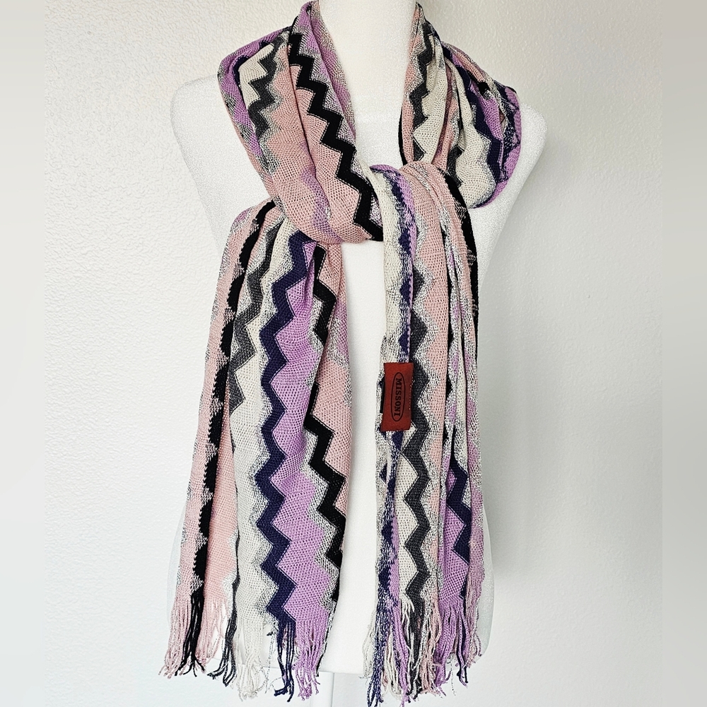 Missoni Multicolor Chevron Pattern Scarf